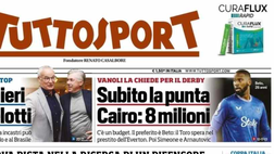 PRIMA PAGINA TUTTOSPORT OGGI: “Subito la punta. Cairo: 8 milioni. Beto il preferito”