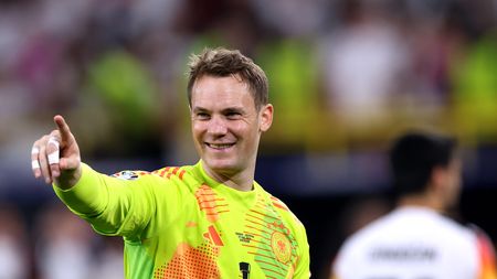 DORTMUND, GERMANY - JUNE 29: Manuel Neuer of Germany acknowledges the fans celebrates after the team's victory and progression to the quarter final in the UEFA EURO 2024 round of 16 match between Germany and Denmark at Football Stadium Dortmund on June 29, 2024 in Dortmund, Germany. (Photo by Alexander Hassenstein/Getty Images)
