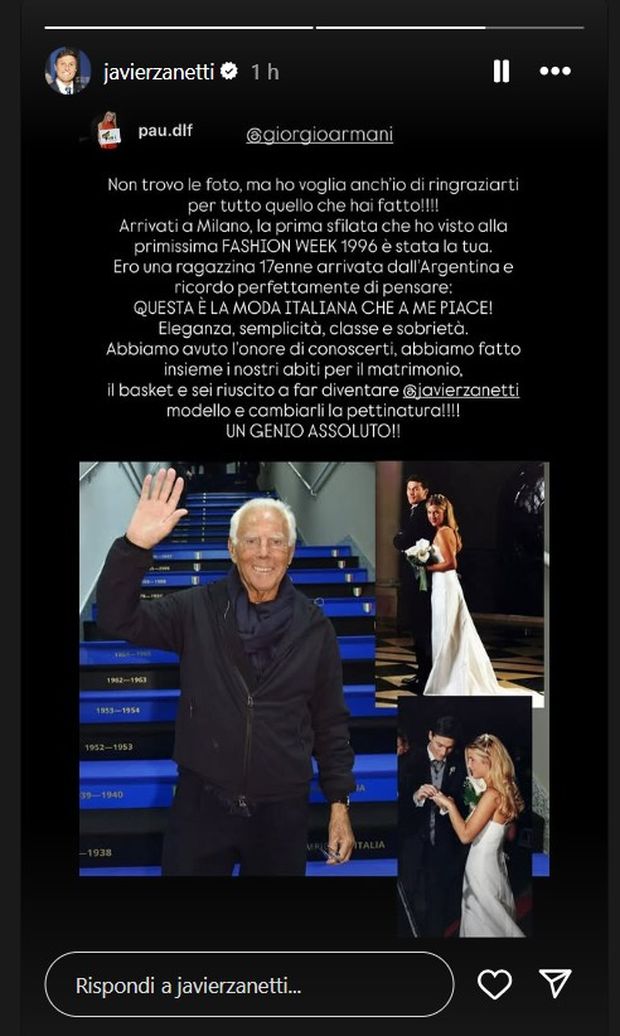 Paula Zanetti saluta Giorgio Armani: “Unico a far cambiare pettinatura ad Javier”- immagine 2