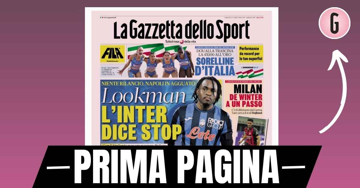 prima pagina gazzetta dello sport milan de winter a un passo