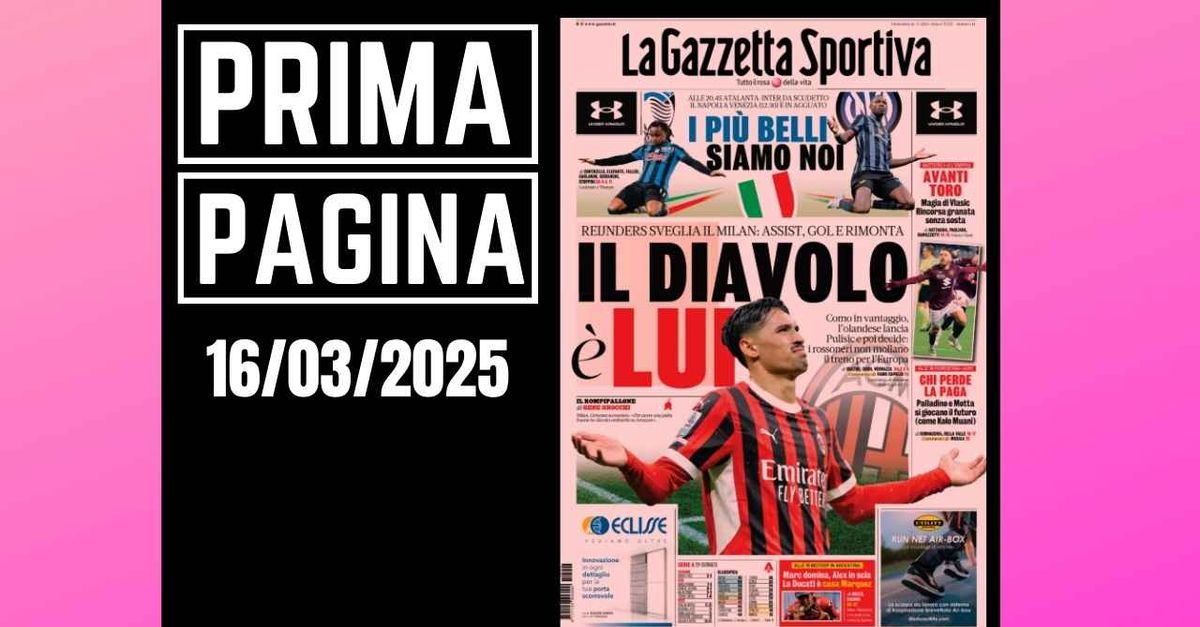 Prima pagina Gazzetta dello Sport: il Diavolo è lui. Reijnders sveglia il Milan