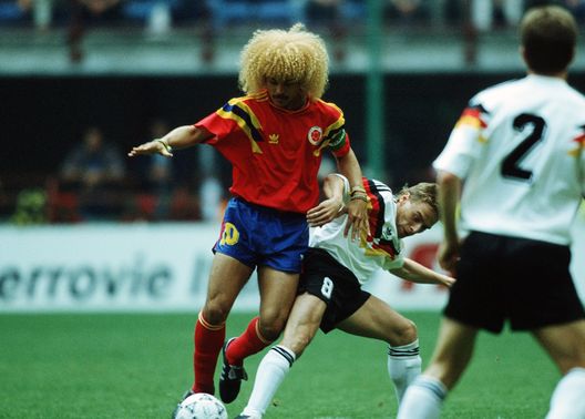 Carlos Valderrama a Italia '90 (Foto di Bongarts/Getty Images) valderrama