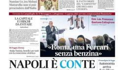 PRIMA PAGINA IL MATTINO OGGI: “Napoli è Conte. La linea di DeLa un passo indietro”