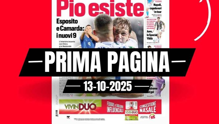 Prima pagina Corriere dello Sport: 'Esposito e Camarda: i nuovi 9 dell'Italia'