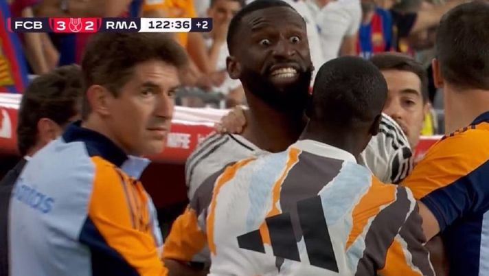 Barcellona-Real Madrid, follia Rudiger contro l’arbitro: rischia pesantissima squalifica - immagine 1