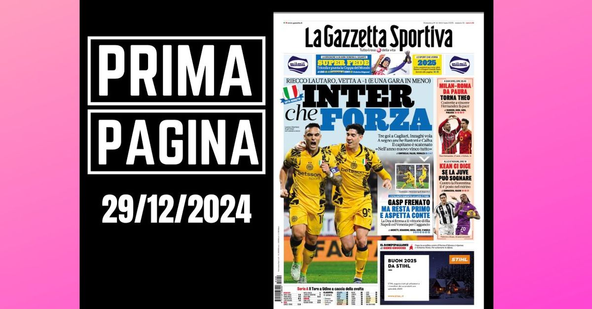 Prima pagina Gazzetta dello Sport: “Milan Roma da paura. Torna Theo”