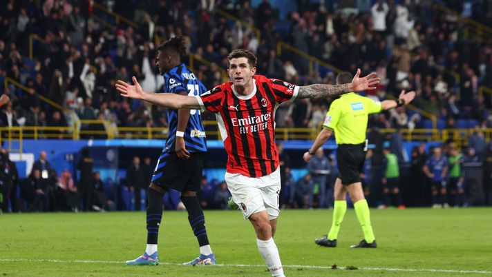 Christian Pulisic (attaccante AC Milan), qui durante il derby Inter-Milan 2-3 di Supercoppa italiana 2025 | (Getty Images) Christian Pulisic derby Inter-Milan 2-3 Supercoppa italiana 2025