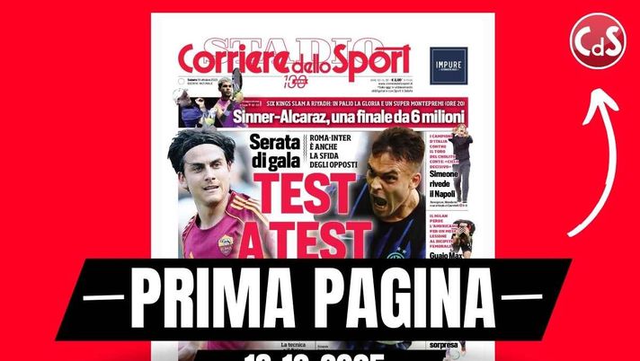 Prima pagina Corriere dello Sport: 'Guaio Milan, Pulisic torna a novembre. Fiorentina, sorpresa Kean'