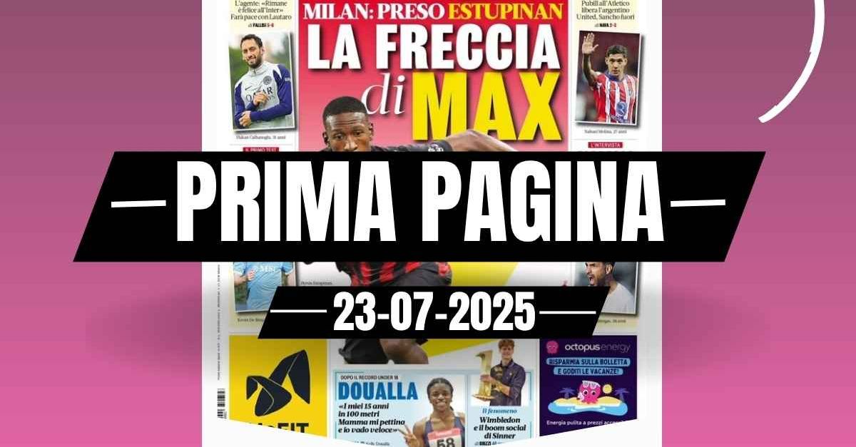 prima pagina gazzetta dello sport estupinan la freccia di max