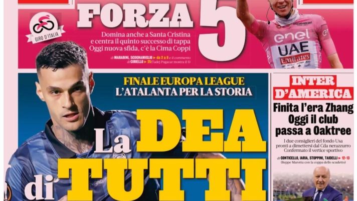 PRIMA PAGINA GAZZETTA DELLO SPORT OGGI: “Inzaghi al rinnovo, ci metto la firma”