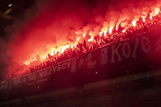 I tifosi del Lech Poznan durante un match di Europa League (Foto di Michael Campanella/Getty Images)