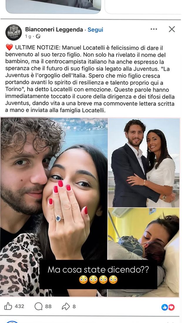 Locatelli di nuovo papà? La moglie Thessa reagisce così sui social- immagine 2