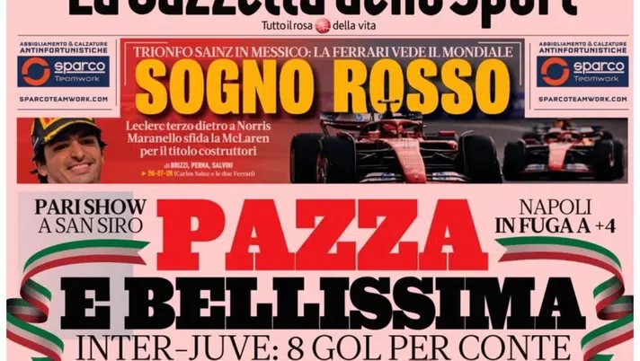 PRIMA PAGINA GAZZETTA DELLO SPORT OGGI: “Inzaghi al rinnovo, ci metto la firma”