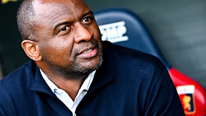GENOA, ITALY - APRIL 23: Patrick Vieira, head coach of Genoa, looks on prior to kick-off in the Serie A match between Genoa and SS Lazio at Stadio Luigi Ferraris on April 23, 2025 in Genoa, Italy. (Photo by Simone Arveda/Getty Images)  Vieira