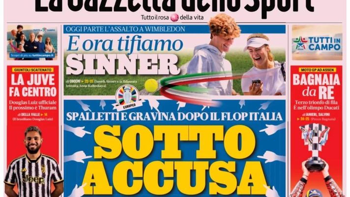 PRIMA PAGINA GAZZETTA DELLO SPORT OGGI: “Spalletti e Gravina sotto accusa” PRIMA PAGINA GAZZETTA DELLO SPORT OGGI: “Inzaghi al rinnovo, ci metto la firma”