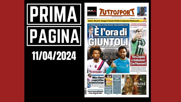 Prima pagina Tuttosport: Milan-Roma e sogni di Dea