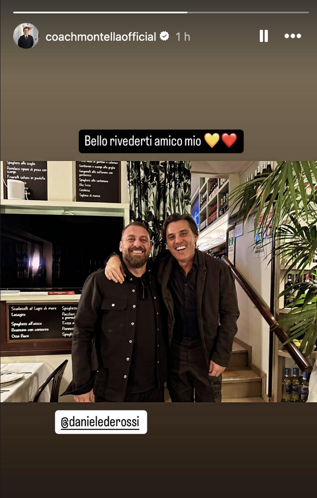 Reunion romanista, Montella ritrova De Rossi: “Bello rivederti amico mio”- immagine 2
