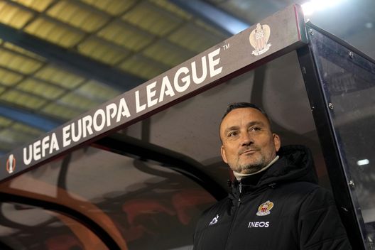 Primo piano di Franck Haise, allenatore del Nizza, prima della sfida di Uefa Europa League contro l'Union Saint Gilloise (Foto di Alex Bierens de Haan/ Getty Images) Monaco favorito contro il Nizza, ma occhio alle sorprese: il pronostico del derby- immagine 5