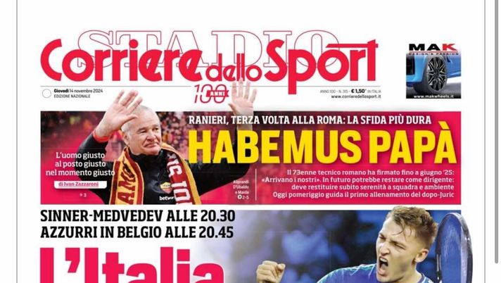 prima pagina corriere dello sport oggi