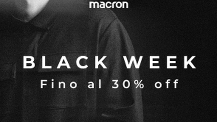 È iniziata la Black Week su macron.com: una settimana di promozione esclusiva su tutti i prodotti Macron - immagine 1