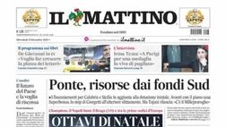 LA PRIMA PAGINA DE IL MATTINO di oggi 13 dicembre 2023: “Ottavi di Natale”