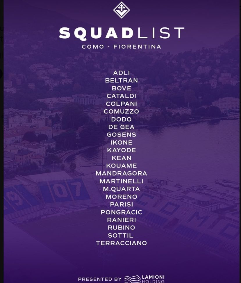 Fiorentina, i convocati per Como: la decisione su Gudmundsson. C’è Cataldi- immagine 2