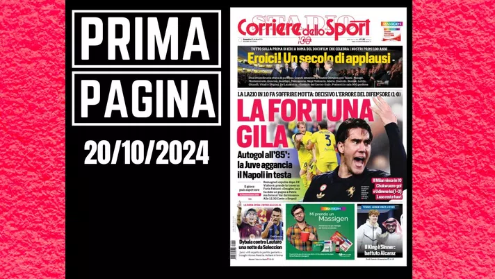 Prima pagina Corriere dello Sport: il Milan vince in dieci. Chukwueze gol. Leao fuori