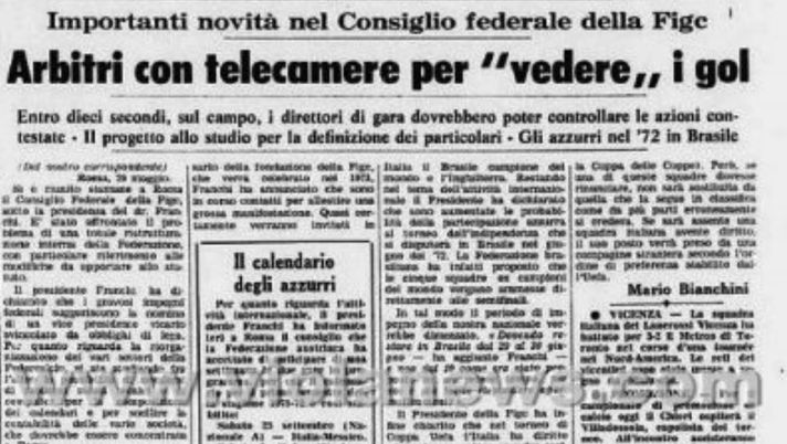 L’utilizzo della goal-line technology? Franchi la propose in Italia 54 anni fa! - immagine 1