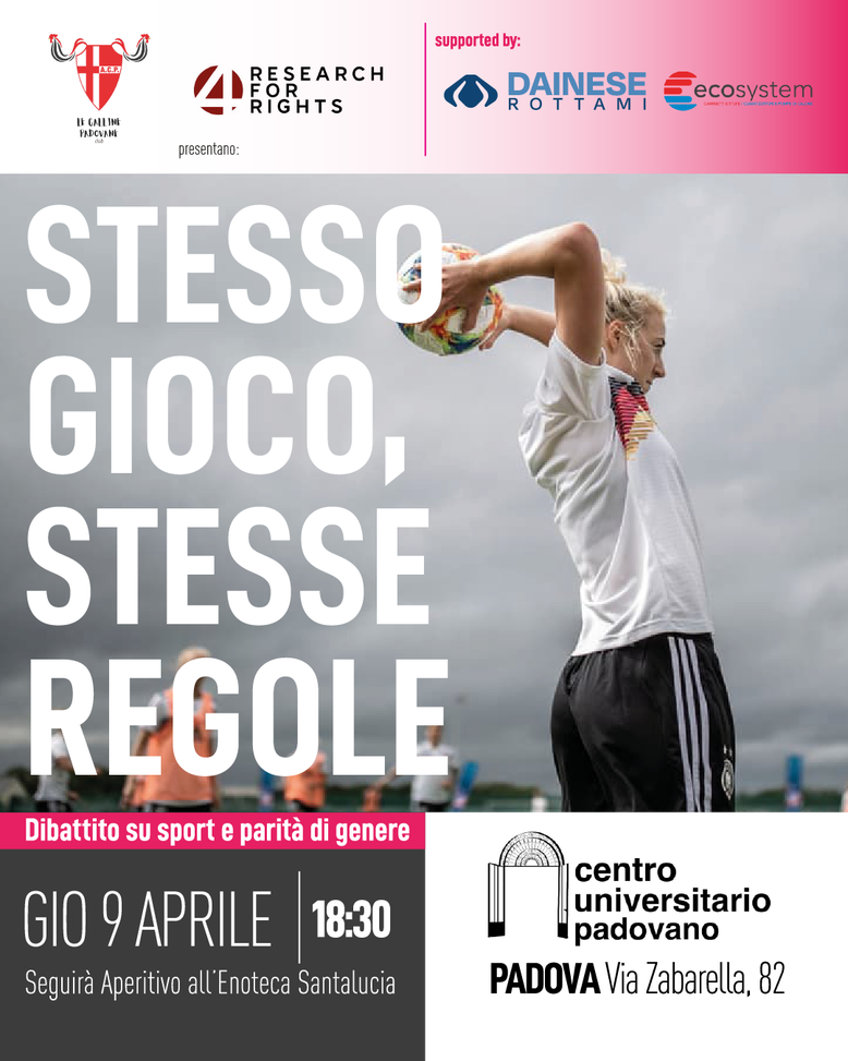 Stesso gioco, stesse regole: il 9 aprile dibattito promosso dal Club Galline Padovane e Research4Rights - immagine 1