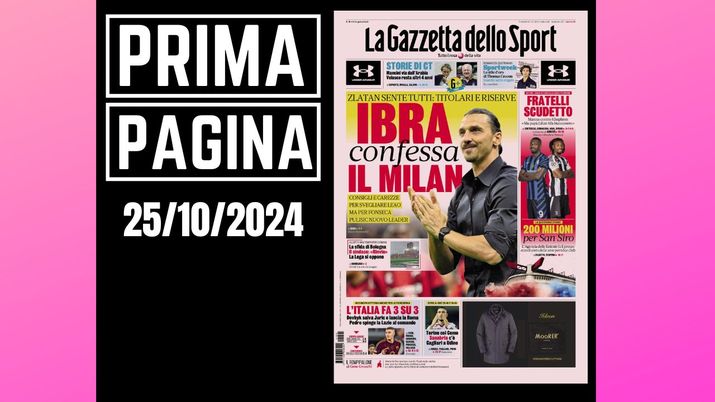 Prima Pagina Gazzetta dello Sport 25 ottobre