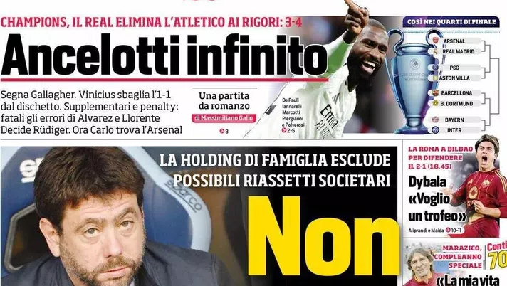 prima pagina corriere dello sport oggi