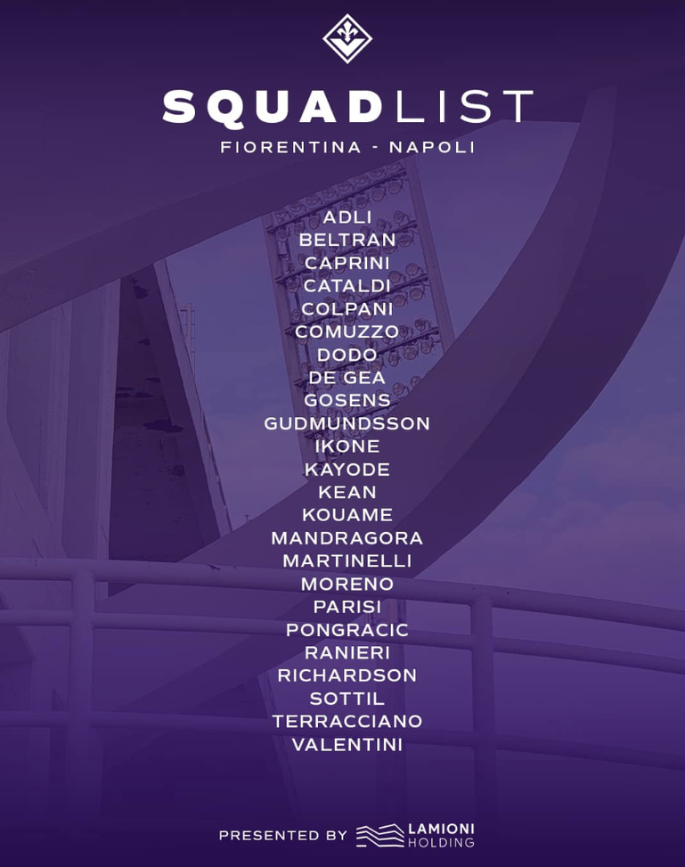 Convocati Fiorentina