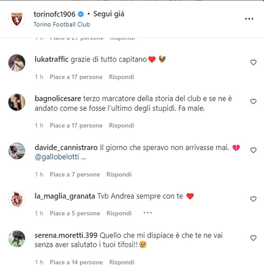 Belotti, le reazioni dei tifosi: “Grazie capitano, ma poteva finire meglio”- immagine 6