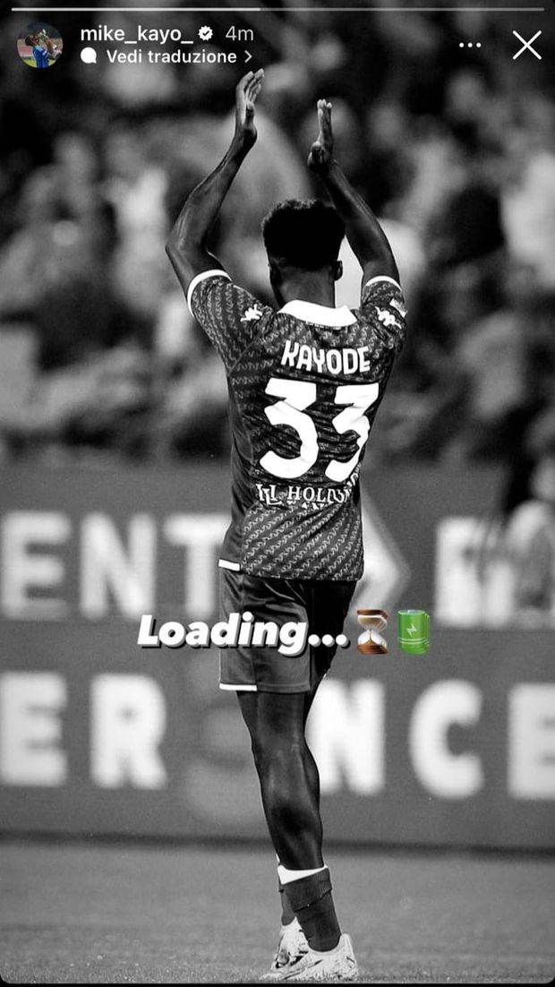 FOTO – Kayode al rientro dopo la sosta? Intanto su Instagram: “Loading…”- immagine 2