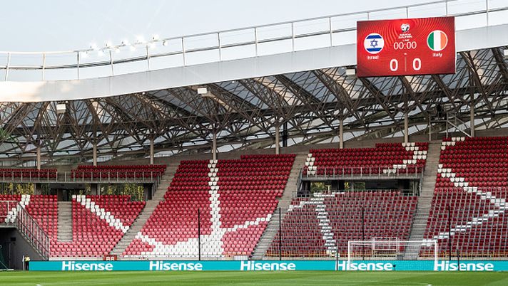 A general view of Nagyerdei Stadium is seen prior to the FIFA World Cup 2026 Qualifier match between Israel and Italy in Debrecen, Hungary, on September 8, 2025. The modern venue, located within the Great Forest area of the city, has a capacity of over 20,000 spectators. (Photo by Giacomo Cosua/NurPhoto via Getty Images) LIVE Israele-Italia 2-2, segui con noi la diretta del match - immagine 1