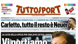 PRIMA PAGINA TUTTOSPORT OGGI: “La lista della spesa per una Juve extra large”