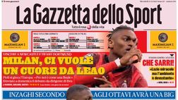 LA PRIMA PAGINA DELLA GAZZETTA DELLO SPORT: “Vai Napoli, basta appena mezz’ora”
