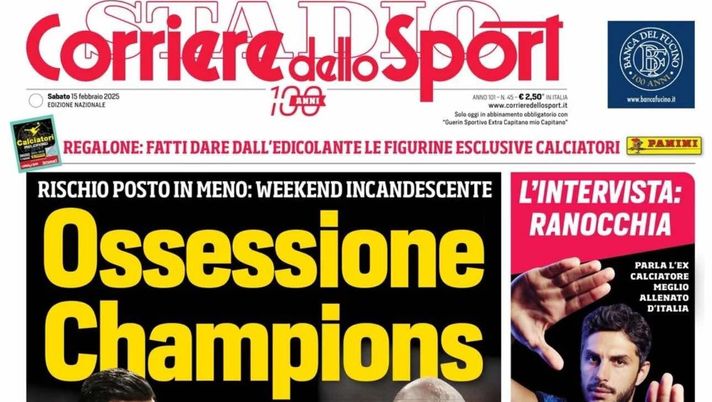 prima pagina corriere dello sport oggi