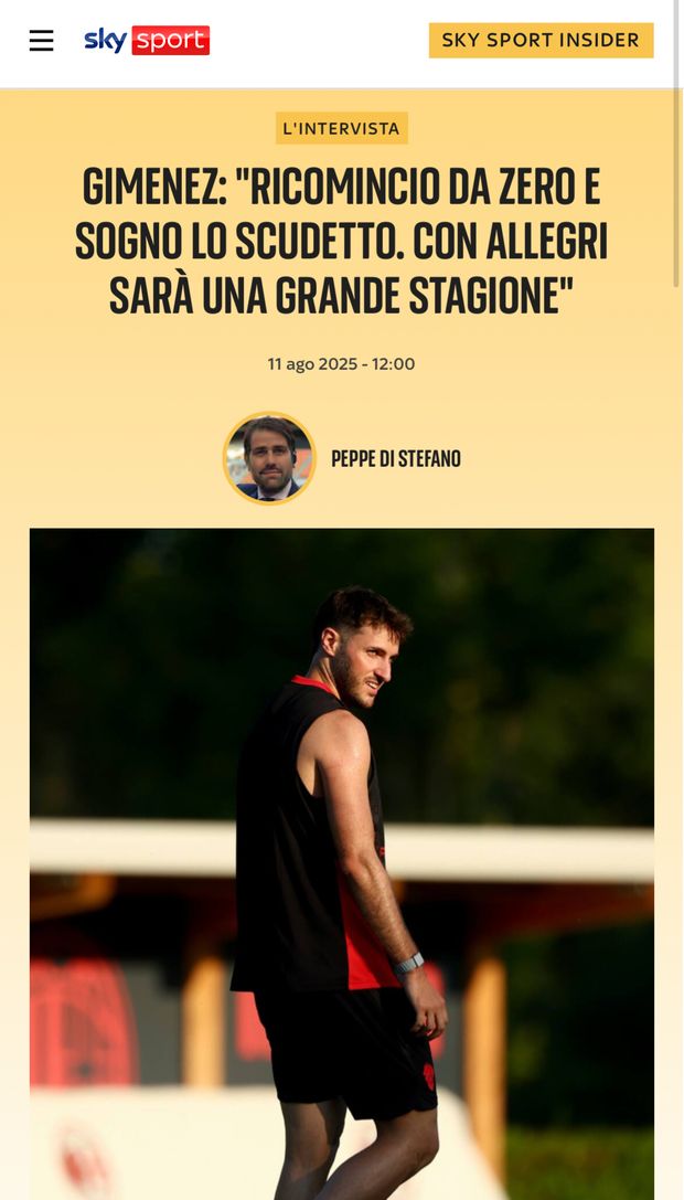 santiago-gimenez-intervista-milan-scudetto-allegri-numero-sky-sport