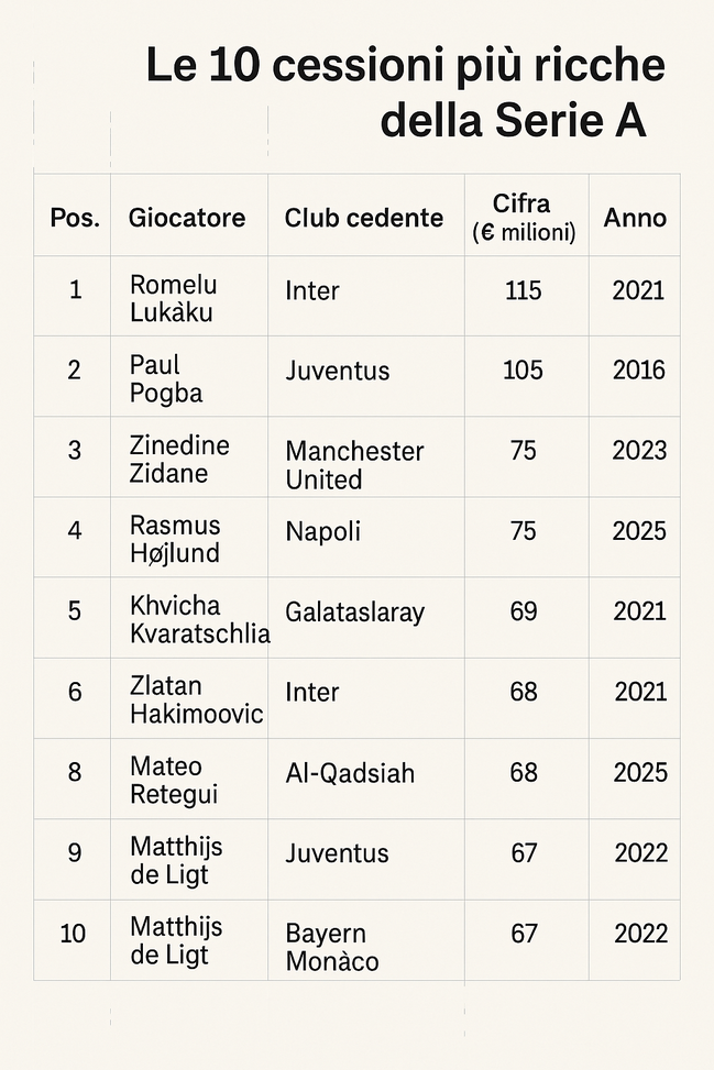 Le cessioni più ricche della storia della Serie A: da Zidane a Osimhen passando per Retegui- immagine 2
